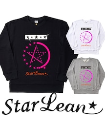 StarLean | スターリアン【公式】スウェット トレーナー 長袖 黒白 グレー シンプル 大人カジュアル モード メンズレディース お揃い 秋 冬 トリプルロゴプリントスウェット（PINK×ORANGE）(スウェット)