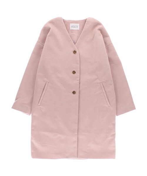 E hyphen world gallery（イーハイフンワールドギャラリー）の「・T/Rビーバーノーカラーコート（ジャケット/アウター・グレー/ブラック/ピンク/キャメル・F）」の8枚目の写真