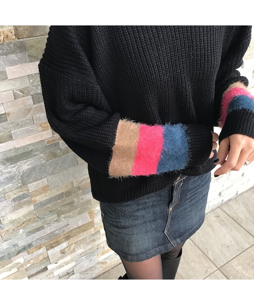 copine(コピン)の「袖シャギー3色マルチカラーVニット(3color)(ニット/セーター・レディース・その他)」の15枚目の写真