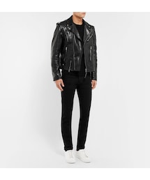 アレキサンダーマックイーン　ファー付きライダースジャケット42 Alexander McQueen アレキサンダー・マックイーン レザー ライダース