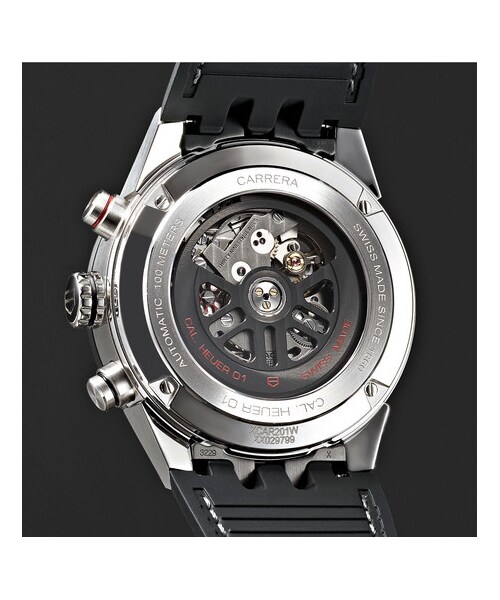 TAG Heuer（タグホイヤー）の「TAG Heuer Carrera Automatic Chronograph 43mm Steel And Rubber Watch（アナログ腕時計・メンズ・Gray・one size）」の2枚目の写真