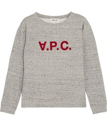 A.P.C. | A.P.C. Atelier de Production et de Création - Ethel Flocked Cotton-blend Jersey Sweatshirt - Light gray(スウェット)