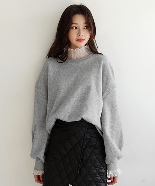 DHOLIC（ディーホリック）の「裏起毛レイヤードパフスリーブスウェット