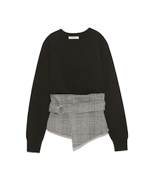 emmi | emmi ワイドベルトレイヤードニットプル(ニット/セーター)