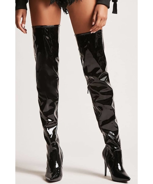 faux patent leather boots forever 21