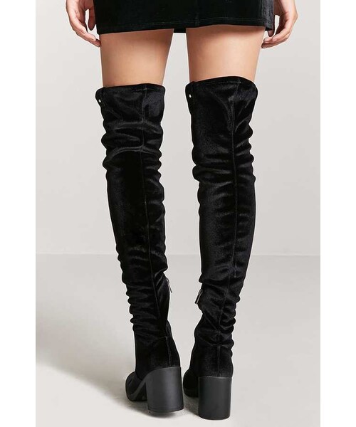 FOREVER 21（フォーエバー トゥエンティーワン）の「FOREVER 21 Velvet Thigh High Boots（ブーツ・レディース・Black/Blue・5.5/6/6.5/7/7.5/8/8.5）」の7枚目の写真