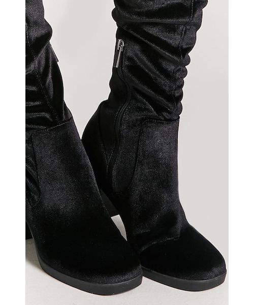 FOREVER 21（フォーエバー トゥエンティーワン）の「FOREVER 21 Velvet Thigh High Boots（ブーツ・レディース・Black/Blue・5.5/6/6.5/7/7.5/8/8.5）」の8枚目の写真