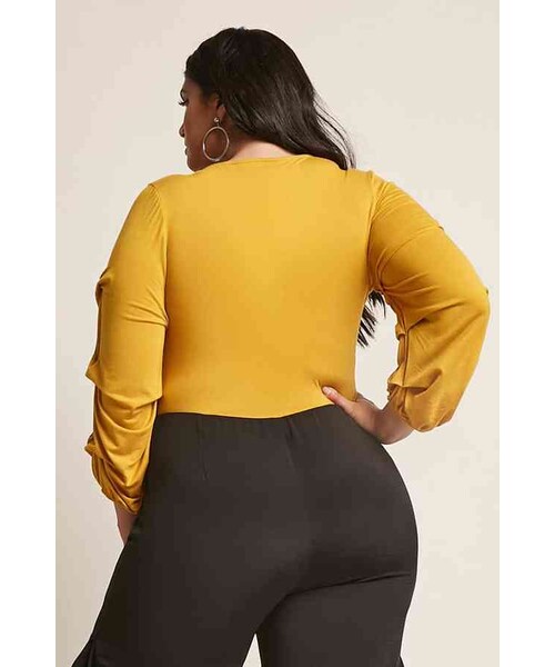 FOREVER 21(フォーエバー トゥエンティーワン)の「FOREVER 21+ Plus Size Plunging Surplice Bodysuit(アンダーウェア・レディース・Black/Yellow/Red・1X/2X/3X)」の7枚目の写真