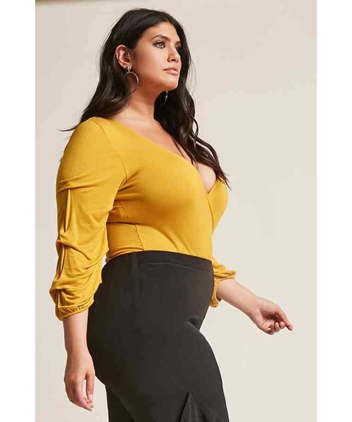 FOREVER 21(フォーエバー トゥエンティーワン)の「FOREVER 21+ Plus Size Plunging Surplice Bodysuit(アンダーウェア・レディース・Black/Yellow/Red・1X/2X/3X)」の12枚目の写真