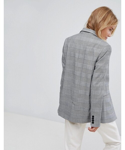 Bershka(ベルシュカ)の「Bershka Dog Tooth Tailored Blazer(テーラードジャケット・レディース・Gray・S)」の4枚目の写真