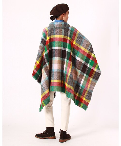 美品【45R】HAPPY 14 ツイードPONCHO ウール 45R（フォーティファイブアール）の「HAPPY 14 ツイードPONCHO
