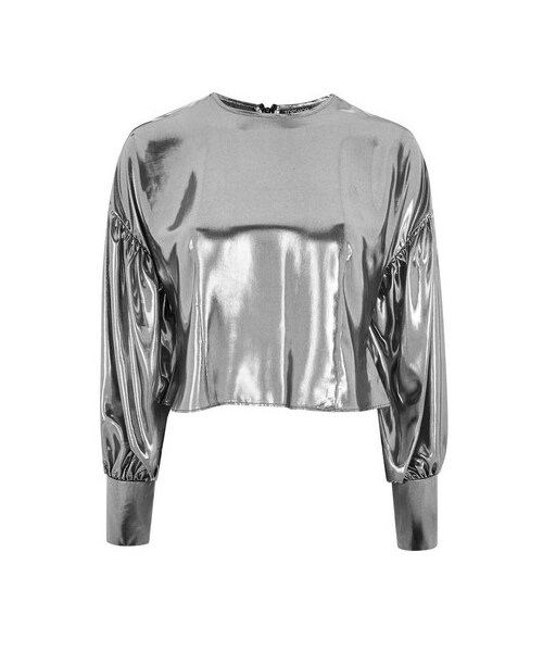 TOPSHOP（トップショップ）の「Women's Topshop Balloon Sleeve Lame Blouse（トップス・レディース・Metallic・2 US (fits like 0)/4 US (fits like 0-2)/12 US (fits like 14)/6 US (fits like 2-4)/8 US (fits like 6-8)/10 US (fits like 10-12)）」の4枚目の写真