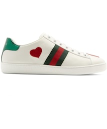 GUCCI | GUCCI New Ace heart-appliqué low-top leather trainers(スニーカー)