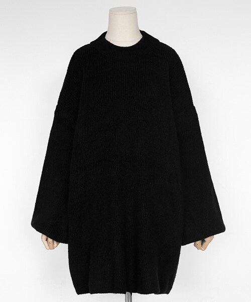 DHOLIC（ディーホリック）の「ボリュームスリーブオーバーニット（ニット/セーター・レディース・ベージュ/ブラック/グレー・FREE）」の2枚目の写真