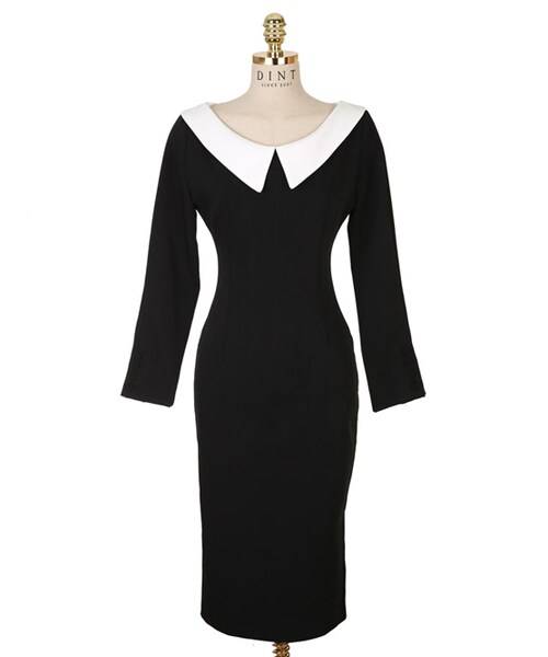 DINT（ディント）の「ラ匹カラーワンピース（ワンピース・レディース・Black/Pink・S/M）」の2枚目の写真