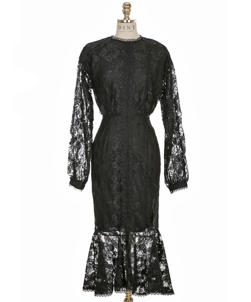 DINT（ディント）の「リタルレースマーメイドワンピース（ワンピース・レディース・Grey/Black・S/M）」の2枚目の写真