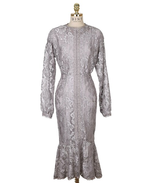 DINT（ディント）の「リタルレースマーメイドワンピース（ワンピース・レディース・Grey/Black・S/M）」の3枚目の写真