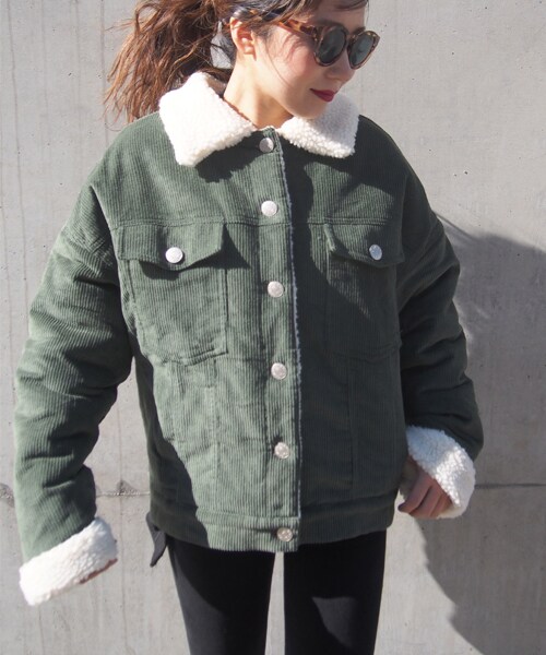 LAULEN（ローレン）の「CORDUROY BOA JK（その他アウター・レディース・ブラウン/カーキ・フリー）」の2枚目の写真