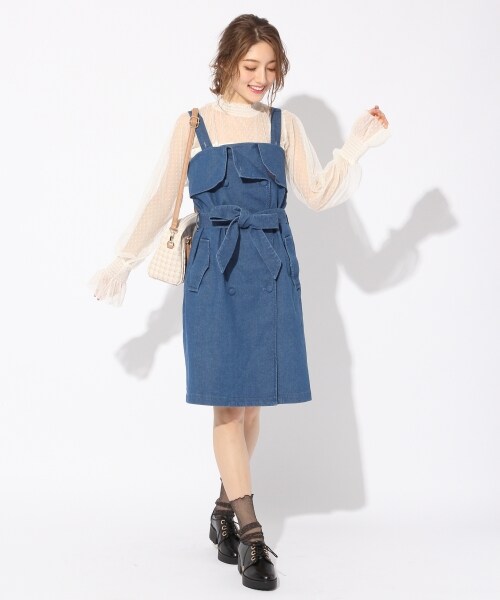 Heather(ヘザー)の「アソートトレンチジャンスカ(ワンピース/ドレス・ベージュ/チェック/デニム)」の6枚目の写真