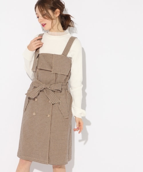 Heather(ヘザー)の「アソートトレンチジャンスカ(ワンピース/ドレス・ベージュ/チェック/デニム)」の2枚目の写真