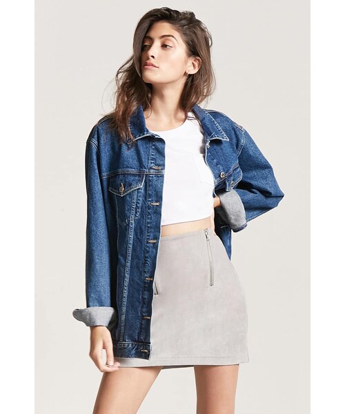 FOREVER 21(フォーエバー トゥエンティーワン)の「フェイクスエードフロントジッパーミニスカート(スカート・レディース・BLACK/TAN/GREY・S/M/L)」の7枚目の写真