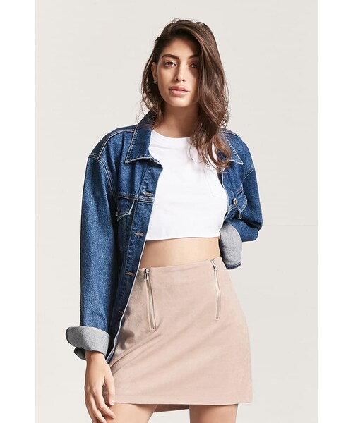 FOREVER 21(フォーエバー トゥエンティーワン)の「フェイクスエードフロントジッパーミニスカート(スカート・レディース・BLACK/TAN/GREY・S/M/L)」の6枚目の写真