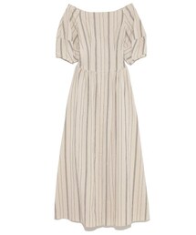 FRAY I.D フレイアイディー　ワンピース　パフスリーブ　リネン　美ライン FRAY I.D - フレイアイディー リネンパフスリーブワンピース の
