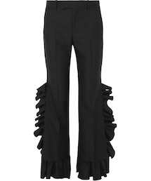 GUCCI | Gucci - Ruffled Wool And Mohair-blend Flared Pants - Black(その他パンツ)