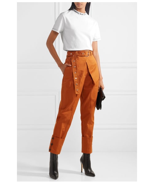 Acne Studios（アクネストゥディオズ）の「Acne Studios - Meike Intarsia Cotton T-shirt - White（Tシャツ/カットソー・レディース・White・large）」の2枚目の写真