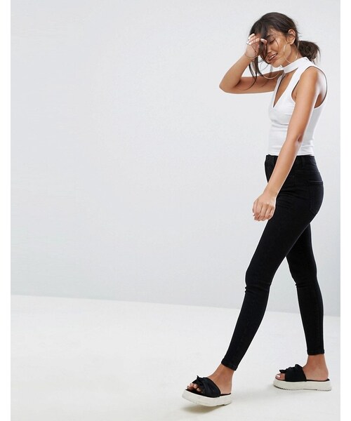 Bershka（ベルシュカ）の「Bershka Skinny High Waist Jean（デニムパンツ・レディース・Black・US 0）」の3枚目の写真