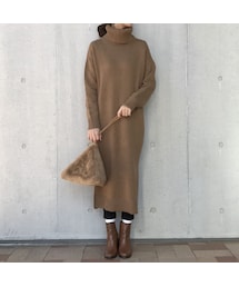 copine | タートルロングニットワンピース（2color）(ワンピース)
