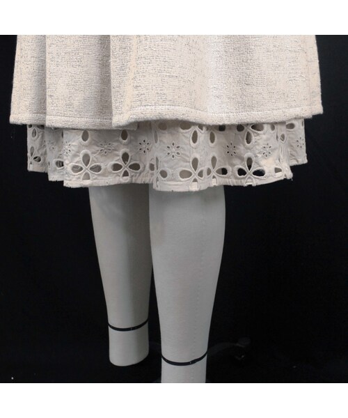 no brand(ノーブランド)の「【上品な光沢感があるツイード】ローウエストギャザースカート (ベージュ) I30 【送料・代引き手数料無料】(スカート・レディース・その他)」の9枚目の写真