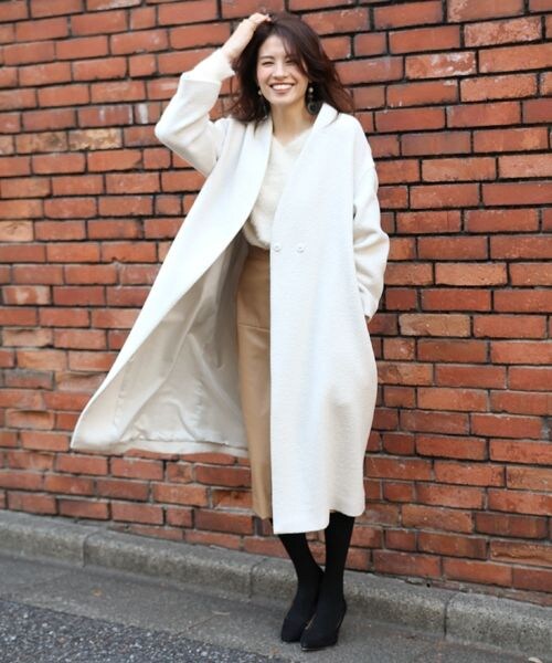 BABYLONE（バビロン）の「ＡＧメロンビーバーコート（ジャケット/アウター・ホワイト）」の6枚目の写真