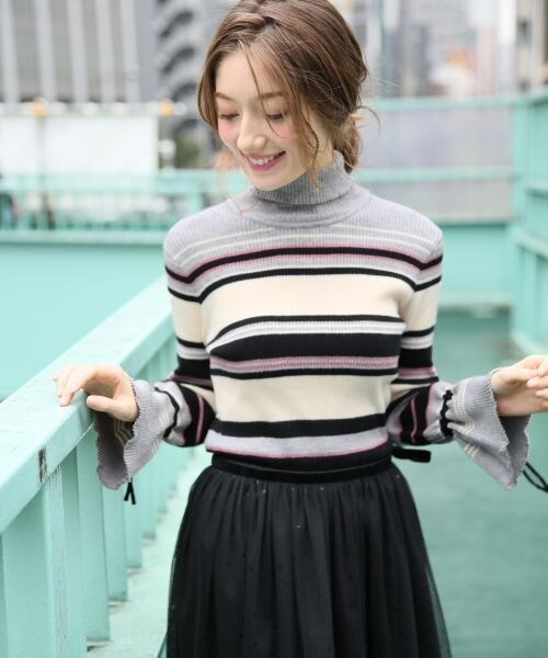 Heather ヘザー の タートルマルチボーダーニット トップス Wear