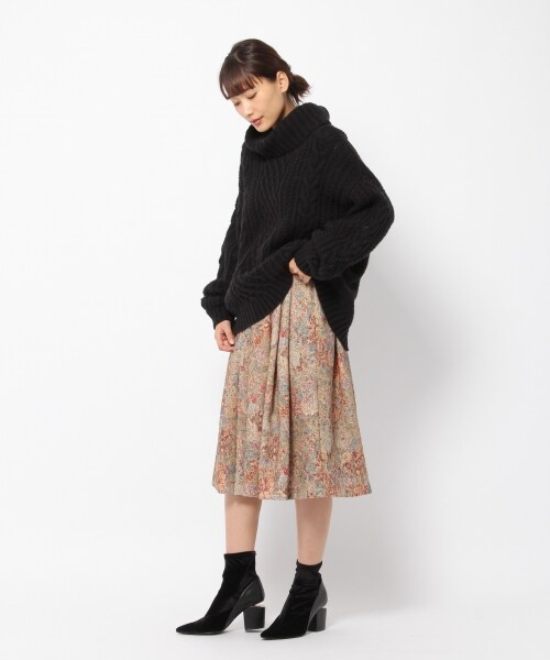 laboratory work（ラボラトリーワーク）の「ゴブランプリントスカート（スカート・ブラック系/ブラウン系）」の3枚目の写真