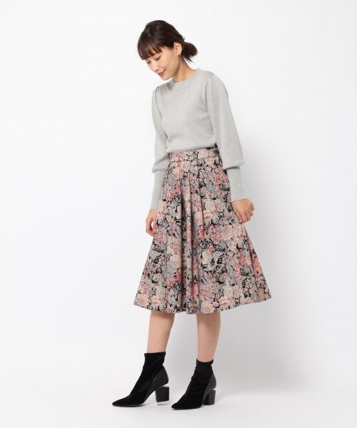 laboratory work（ラボラトリーワーク）の「ゴブランプリントスカート（スカート・ブラック系/ブラウン系）」の4枚目の写真