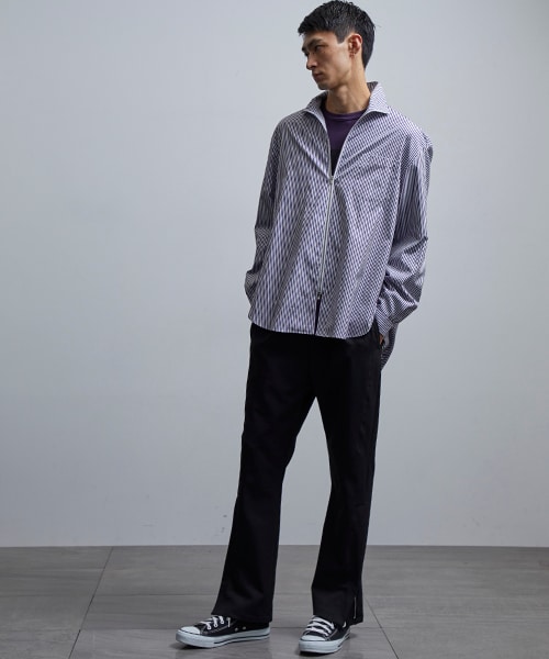 Name.（ネーム）の「×HAMNETT ハイネックジップシャツ（その他・メンズ・GRY/PPL・0/1）」の4枚目の写真