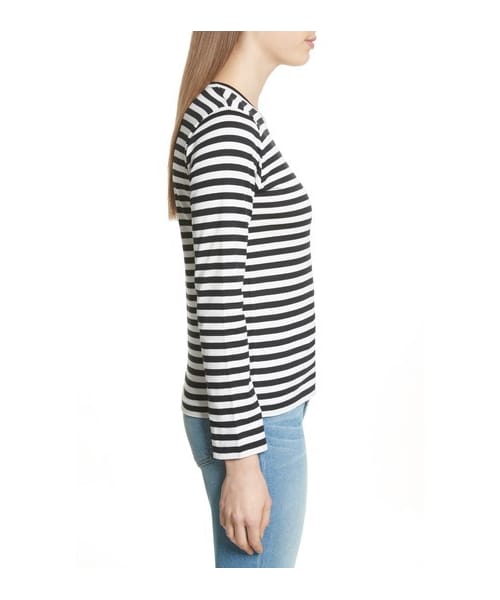 COMME des GARCONS（コムデギャルソン）の「Women's Comme Des Garcons Play Stripe Cotton Tee（Tシャツ/カットソー・レディース・Black/Blue/Red・X-Small/Small/Medium/Large）」の7枚目の写真