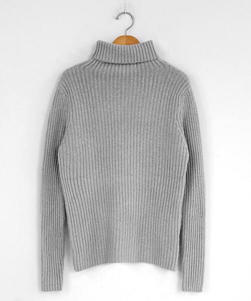 DHOLIC（ディーホリック）の「リブタートルネックニット（ニット/セーター・レディース・ブラック/グレー/ブルー/ピンク・FREE）」の2枚目の写真