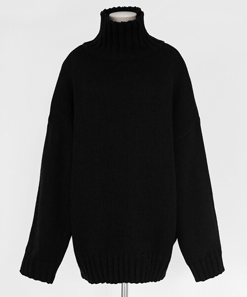 DHOLIC（ディーホリック）の「ドロップショルダータートルネックニット（ニット/セーター・レディース・ピンク/ホワイト/ブラック/レッド/ブルー/ブラウン・FREE）」の3枚目の写真