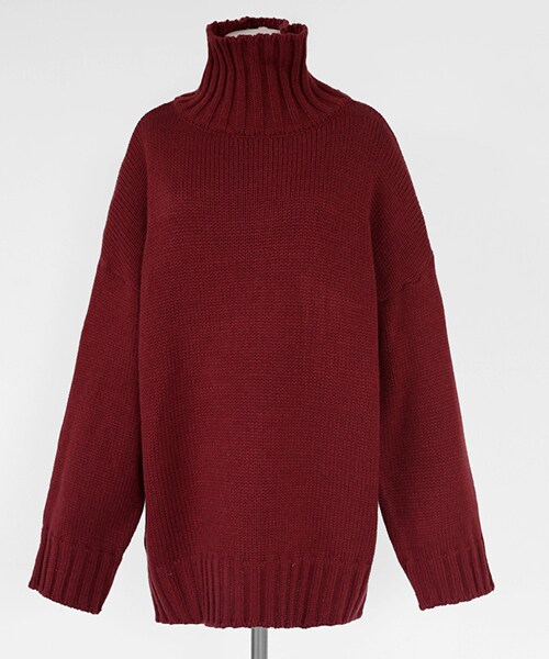 DHOLIC（ディーホリック）の「ドロップショルダータートルネックニット（ニット/セーター・レディース・ピンク/ホワイト/ブラック/レッド/ブルー/ブラウン・FREE）」の6枚目の写真