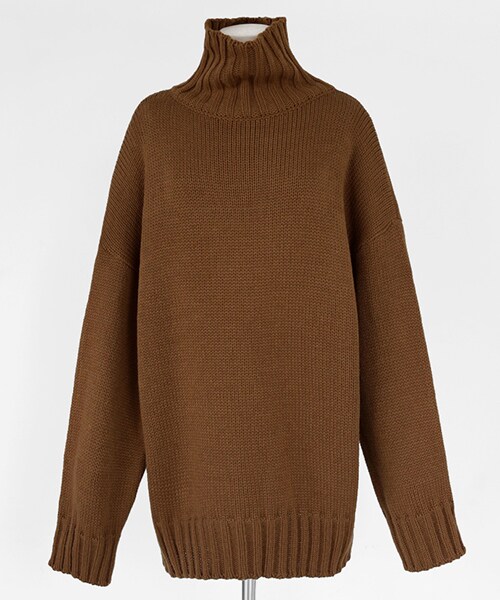 DHOLIC（ディーホリック）の「ドロップショルダータートルネックニット（ニット/セーター・レディース・ピンク/ホワイト/ブラック/レッド/ブルー/ブラウン・FREE）」の4枚目の写真