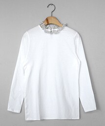 DHOLIC | レースネックコットンTシャツ(Tシャツ/カットソー)