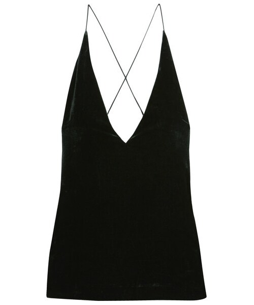 Dion Lee（ディオンリー）の「Dion Lee Openback Chiffonpaneled Velvet Camisole Forest green（キャミソール