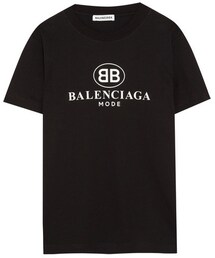 BALENCIAGA | Balenciaga - Printed Cotton-jersey T-shirt - Black(Tシャツ/カットソー)
