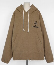 DHOLIC | レタリングボアフードプルオーバー(スウェット)