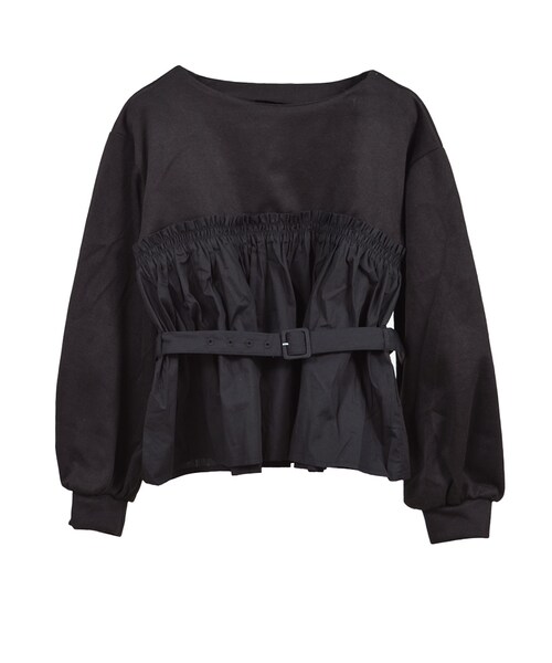 STYLEBLOCK（スタイルブロック）の「サカリバ起毛xブロードビスチェドッキングトップス（Tシャツ/カットソー・レディース・アイボリー/バーガンディー/ネイビー/ブラック・M）」の2枚目の写真