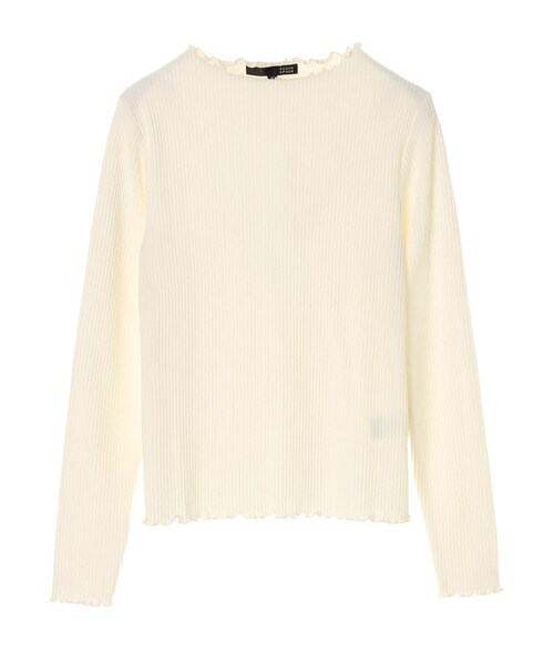 Green Parks(グリーンパークス)の「・トタンテレコボトルネックロンT(トップス・オフホワイト/杢グレー/ブラック/ダークピンク/キャメル/ネイビー・F)」の6枚目の写真