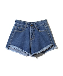 GRL | カットオフデザインヘムデニムショートパンツ(デニムパンツ)