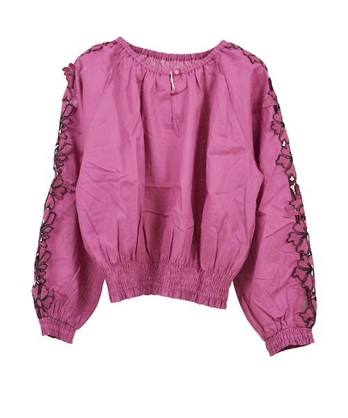 STYLEBLOCK（スタイルブロック）の「モチーフレース切替ブラウス（シャツ/ブラウス・レディース・イエロー/ピンク/ブラック/ホワイト・M）」の4枚目の写真